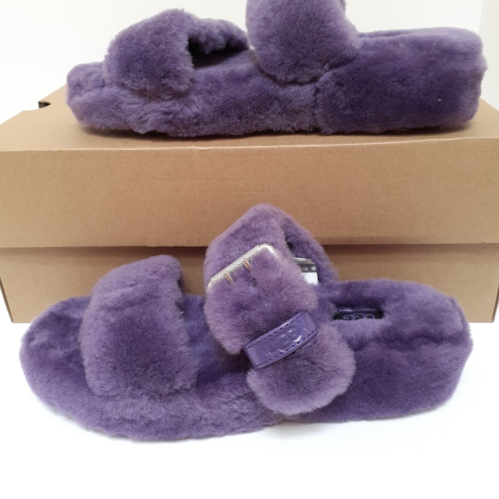 UGG Fuzz Yeah Slides Sz 7 - Picture 2 of 8